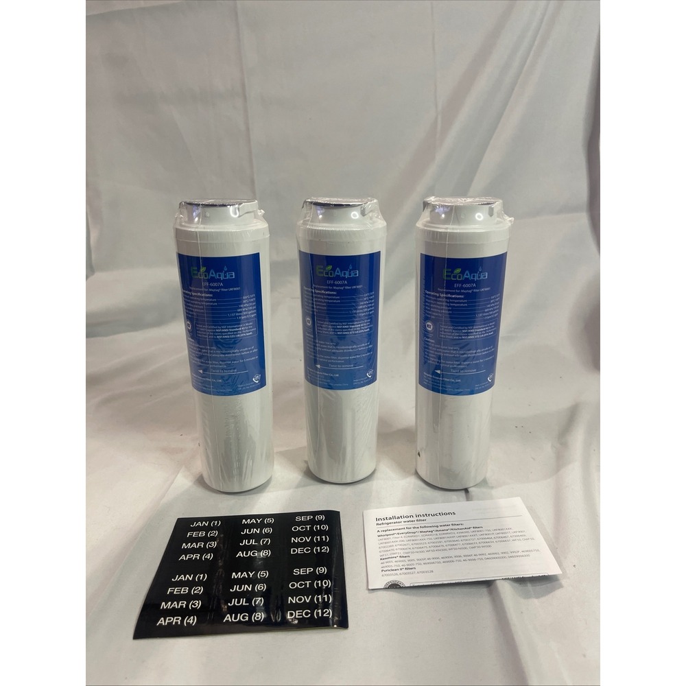 EcoAqua EFF-6007A Refrigerator Water Filter Replacement Maytag UKF8001 3 Pack